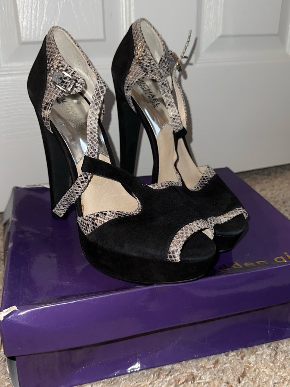 NEW Michael Kors Black Suede Heels